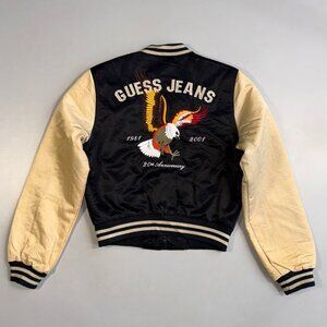Guess 90s Varsity Satin Jacket